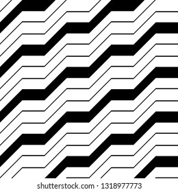 Design seamless monochrome zigzag pattern. Abstract background. Vector art