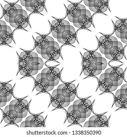 Design seamless monochrome zigzag pattern. Abstract lacy background. Vector art