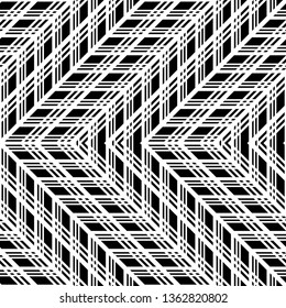 Design seamless monochrome zigzag pattern. Abstract background. Vector art