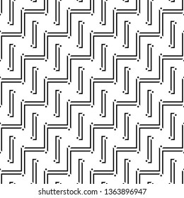 Design seamless monochrome zigzag pattern. Abstract background. Vector art