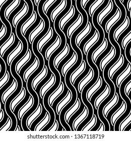Design seamless monochrome zigzag pattern. Abstract interlaced background. Vector art