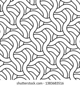 Design seamless monochrome zigzag pattern. Abstract interlaced background. Vector art