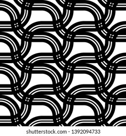 Design seamless monochrome zigzag pattern. Abstract interlaced background. Vector art