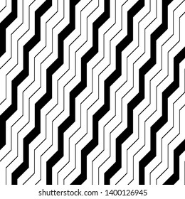 Design seamless monochrome zigzag pattern. Abstract background. Vector art