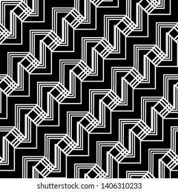 Design seamless monochrome zigzag pattern. Abstract background. Vector art