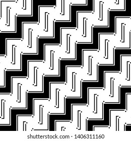 Design seamless monochrome zigzag pattern. Abstract background. Vector art