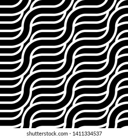 Design seamless monochrome zigzag pattern. Abstract interlaced background. Vector art