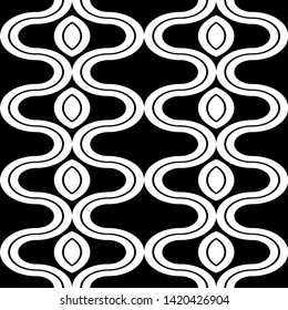 Design seamless monochrome zigzag pattern. Abstract decorative background. Vector art