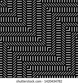 Design seamless monochrome zigzag pattern. Abstract background. Vector art