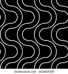 Design seamless monochrome zigzag pattern. Abstract interlaced background. Vector art