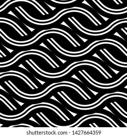 Design seamless monochrome zigzag pattern. Abstract interlaced background. Vector art