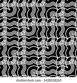 Design seamless monochrome zigzag pattern. Abstract grating background. Vector art