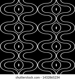 Design seamless monochrome zigzag pattern. Abstract decorative background. Vector art