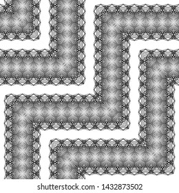 Design seamless monochrome zigzag pattern. Abstract lacy background. Vector art