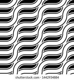 Design seamless monochrome zigzag pattern. Abstract interlaced background. Vector art