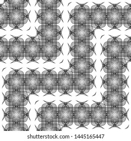 Design seamless monochrome zigzag pattern. Abstract lacy background. Vector art