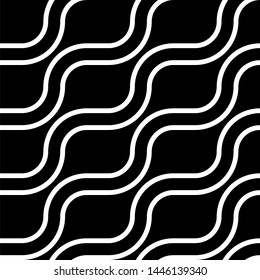 Design seamless monochrome zigzag pattern. Abstract interlaced background. Vector art