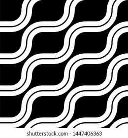 Design seamless monochrome zigzag pattern. Abstract interlaced background. Vector art