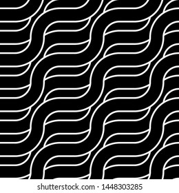 Design seamless monochrome zigzag pattern. Abstract interlaced background. Vector art