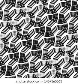 Design seamless monochrome zigzag pattern. Abstract interlaced background. Vector art