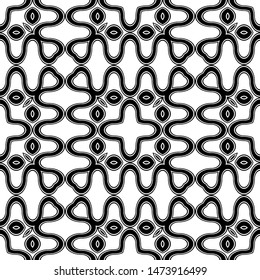 Design seamless monochrome zigzag pattern. Abstract decorative background. Vector art