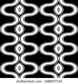 Design seamless monochrome zigzag pattern. Abstract decorative background. Vector art