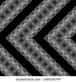 Design seamless monochrome zigzag pattern. Abstract lacy background. Vector art
