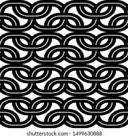 Design seamless monochrome zigzag pattern. Abstract interlaced background. Vector art