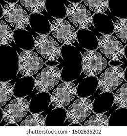 Design seamless monochrome zigzag pattern. Abstract lacy background. Vector art