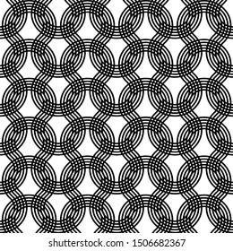 Design seamless monochrome zigzag pattern. Abstract interlaced background. Vector art