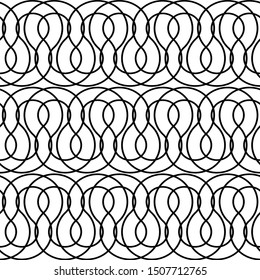 Design seamless monochrome zigzag pattern. Abstract interlaced background. Vector art