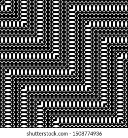 Design seamless monochrome zigzag pattern. Abstract interlaced background. Vector art