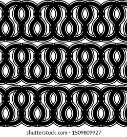 Design seamless monochrome zigzag pattern. Abstract interlaced background. Vector art