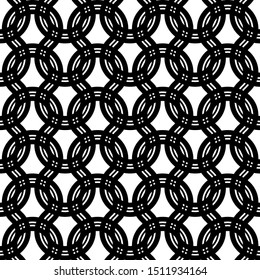 Design seamless monochrome zigzag pattern. Abstract interlaced background. Vector art