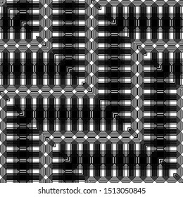 Design seamless monochrome zigzag pattern. Abstract grating background. Vector art