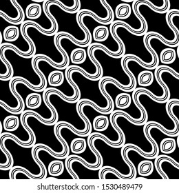 Design seamless monochrome zigzag pattern. Abstract decorative background. Vector art