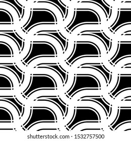 Design seamless monochrome zigzag pattern. Abstract interlaced background. Vector art