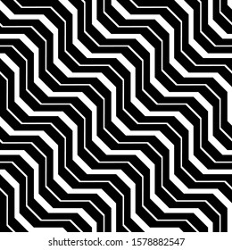 Design seamless monochrome zigzag pattern. Abstract stripy background. Vector art