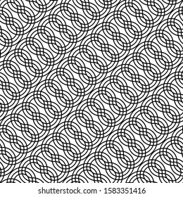 Design seamless monochrome zigzag pattern. Abstract interlaced background. Vector art