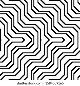 Design seamless monochrome zigzag pattern. Abstract stripy background. Vector art