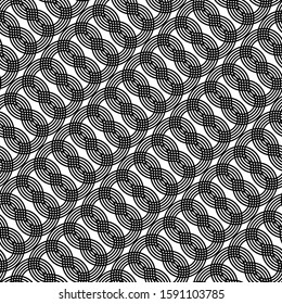 Design seamless monochrome zigzag pattern. Abstract interlaced background. Vector art