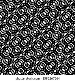 Design seamless monochrome zigzag pattern. Abstract interlaced background. Vector art