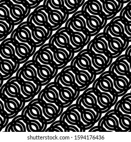 Design seamless monochrome zigzag pattern. Abstract interlaced background. Vector art
