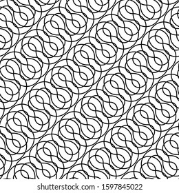 Design seamless monochrome zigzag pattern. Abstract interlaced background. Vector art