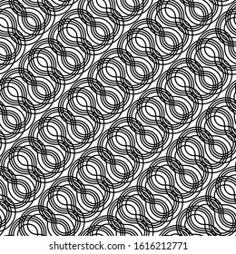 Design seamless monochrome zigzag pattern. Abstract interlaced background. Vector art