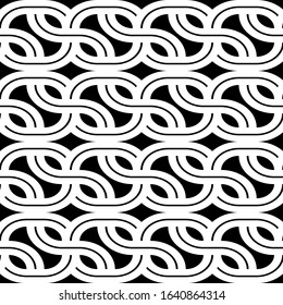 Design seamless monochrome zigzag pattern. Abstract interlaced background. Vector art