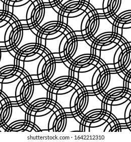 Design seamless monochrome zigzag pattern. Abstract interlaced background. Vector art