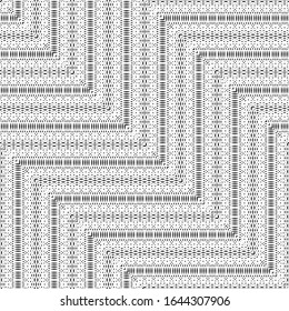 Design seamless monochrome zigzag pattern. Abstract interlaced background. Vector art