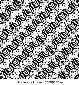 Diseño de un patrón de zigzag monocromo sin fisuras. Antecedentes entrelazados abstractos. Arte vectorial