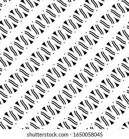 Design seamless monochrome zigzag pattern. Abstract interlaced background. Vector art